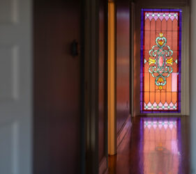 Artistic wall accents in high-end rental property